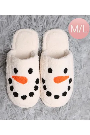 Snowman Print Soft Home Indoor Floor Slippers