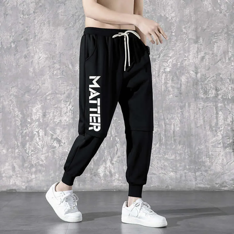 Sports pants trendy graphics men women new nine points trend INS thin section casual pants