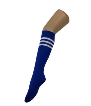 Sports Socks Blue with White Stripe