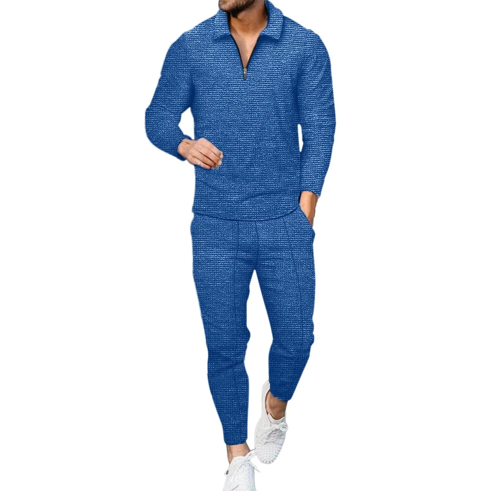 Summer Men's Two-Piece Long-Sleeve Sports and Leisure Pants Suit