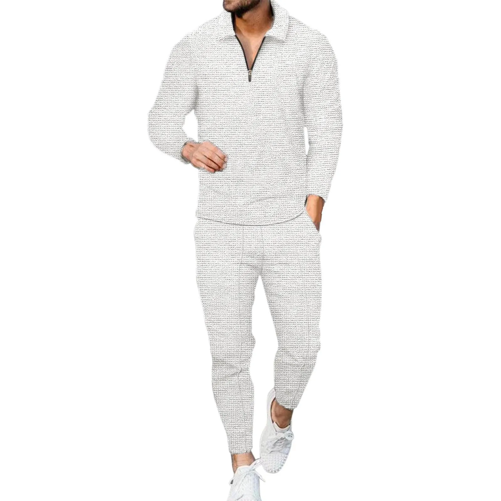 Summer Men's Two-Piece Long-Sleeve Sports and Leisure Pants Suit