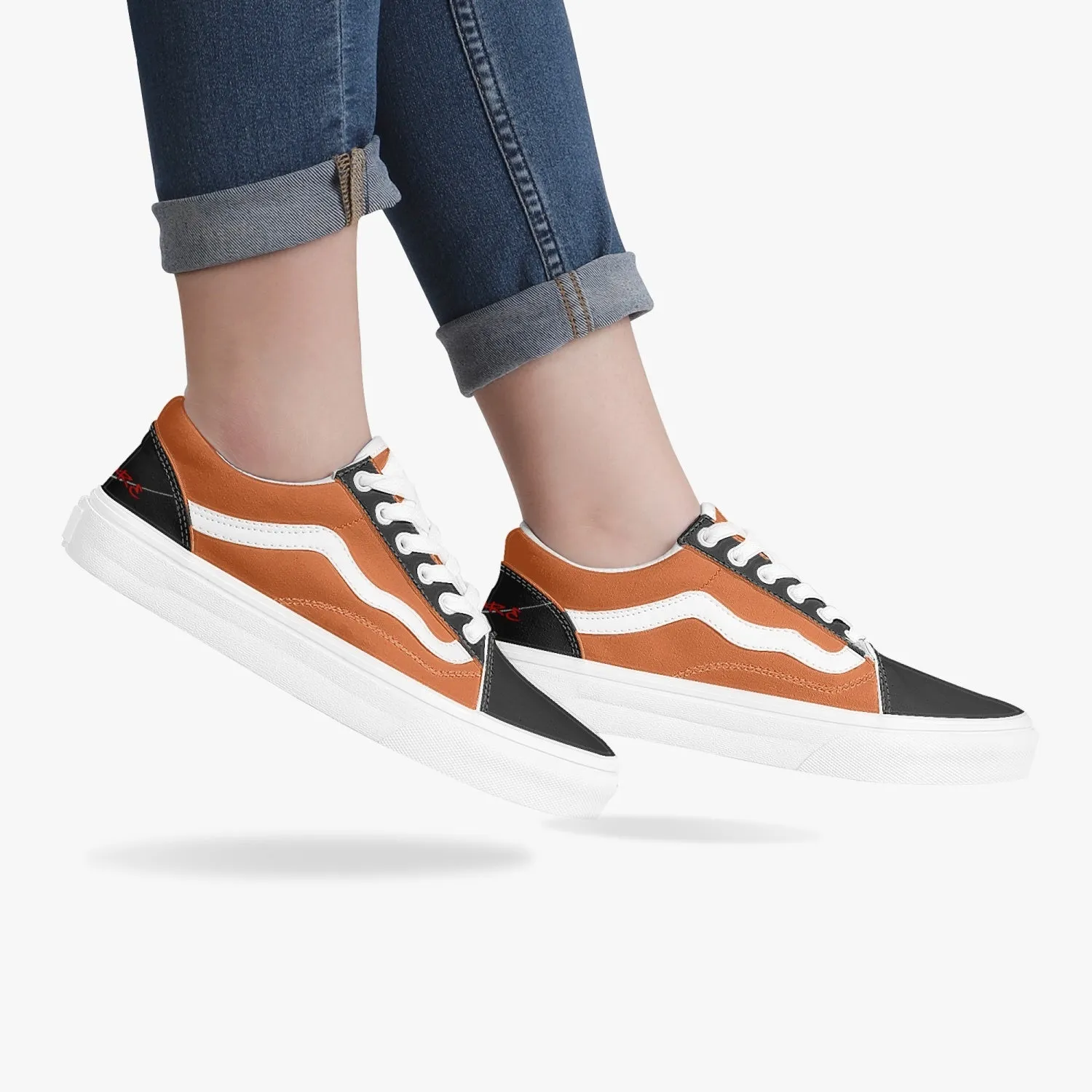 Trendy Low-Top Canvas Sneakers Orange