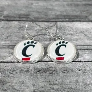 UC Bearcat Spirit Dangly Earrings  (GOLD OR SILVER)