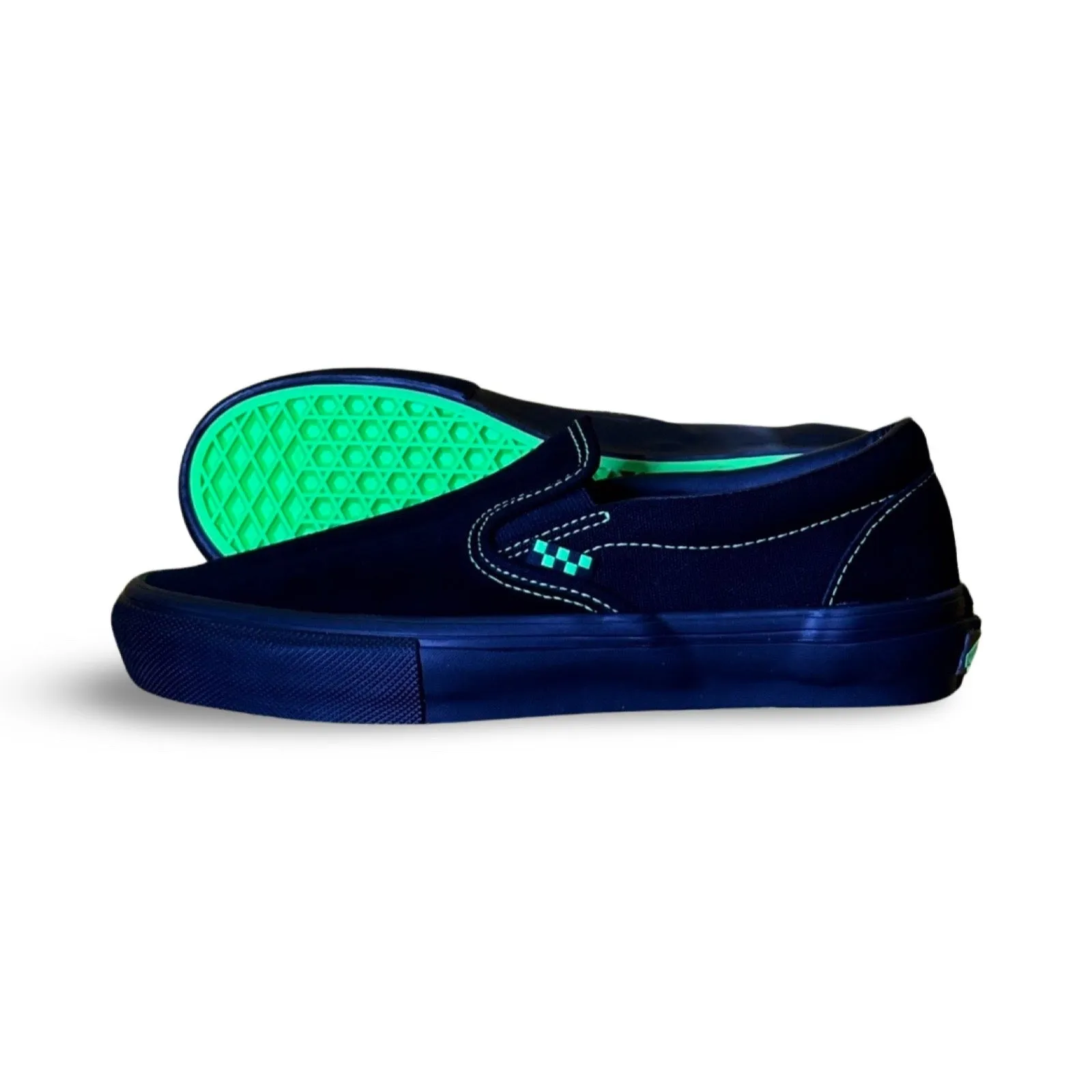 Vans Slip On - Neon Black / Green