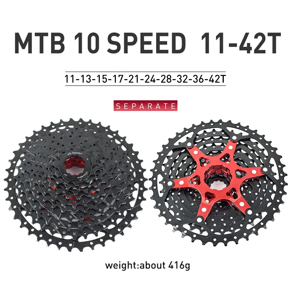 VG Sports MTB 10-Speed Aluminum Bracket Lightweight Bicycle Cassette