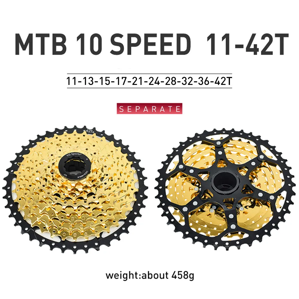 VG Sports MTB 10-Speed Aluminum Bracket Lightweight Bicycle Cassette