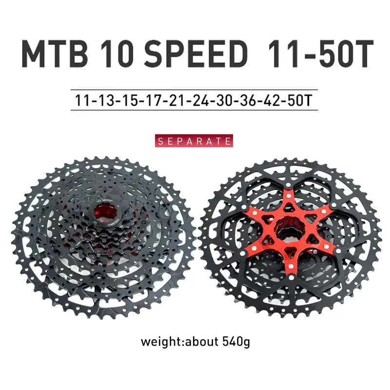 VG Sports MTB 10-Speed Aluminum Bracket Lightweight Bicycle Cassette