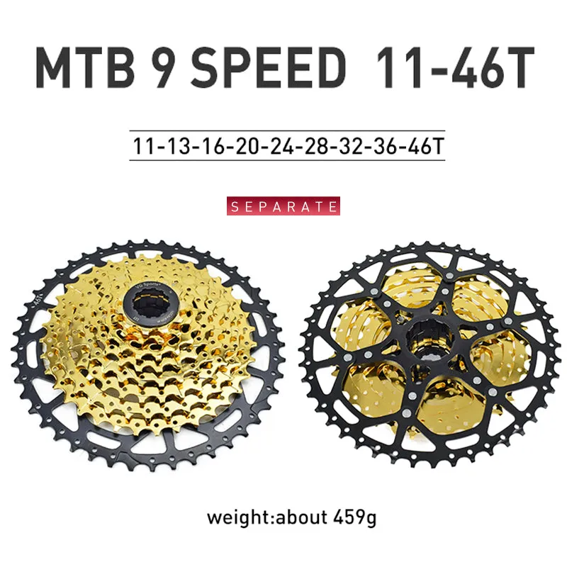 VG Sports MTB 9-Speed Aluminum Bracket Lightweight Bicycle Cassette