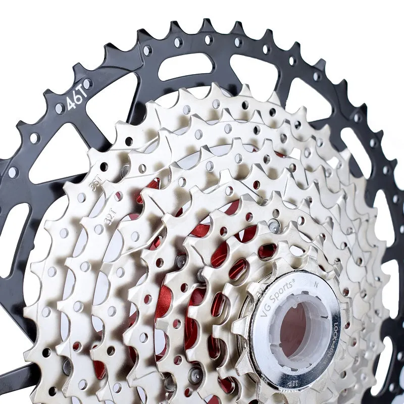 VG Sports MTB 9-Speed Aluminum Bracket Lightweight Bicycle Cassette