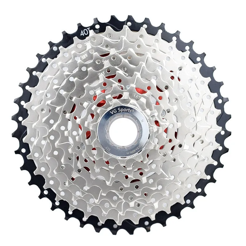 VG Sports MTB 9-Speed Aluminum Bracket Lightweight Bicycle Cassette