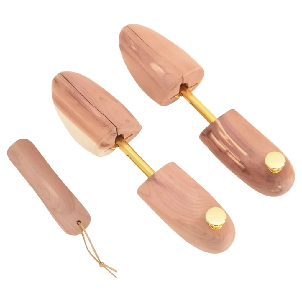 vidaXL Shoe Stretcher with Shoe Horn EU 42-43.5 Solid Wood Cedar