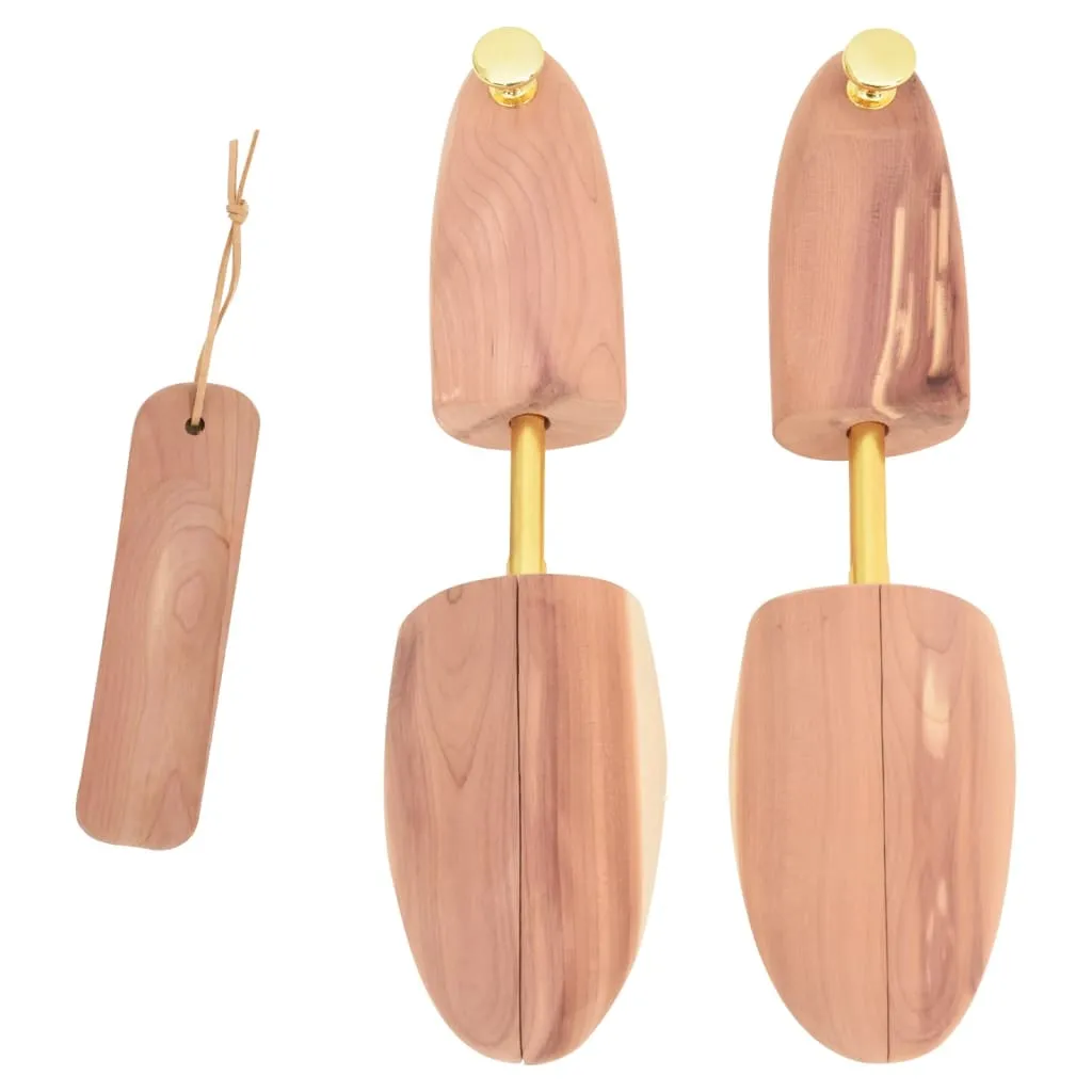 vidaXL Shoe Stretcher with Shoe Horn EU 42-43.5 Solid Wood Cedar