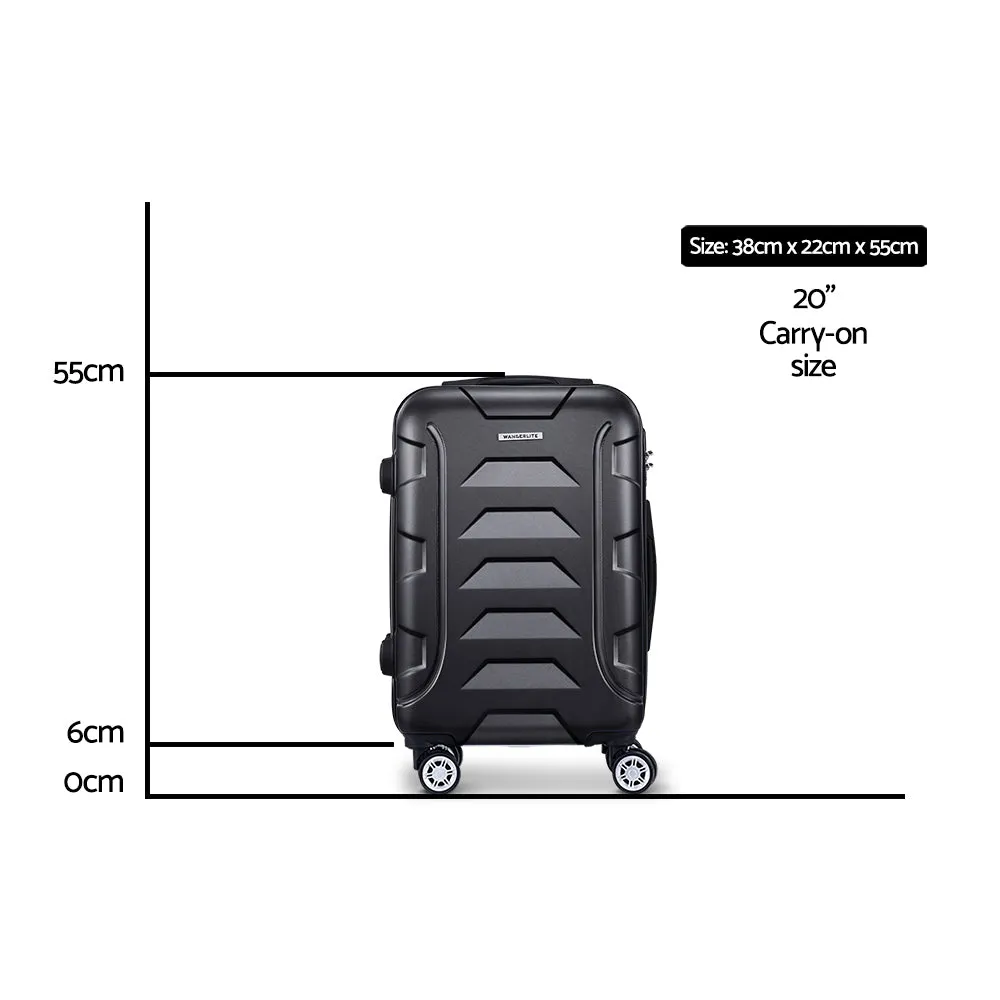 Wanderlite 20" Luggage Travel Suitcase Set Trolley Hard Case Strap Lightweight