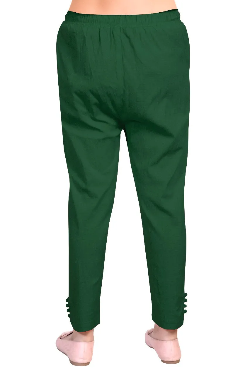 WENTYF Regular Fit Pants/Jeggings with Pockets for Office/Party/Casual (Green)