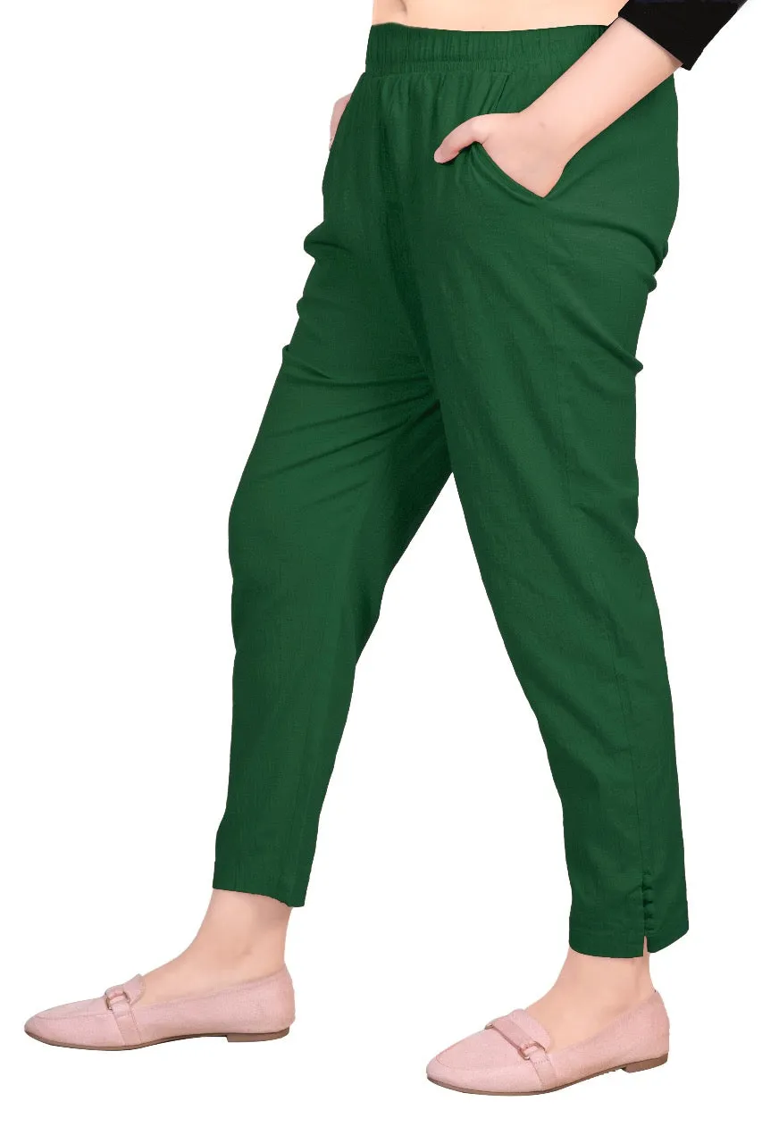 WENTYF Regular Fit Pants/Jeggings with Pockets for Office/Party/Casual (Green)