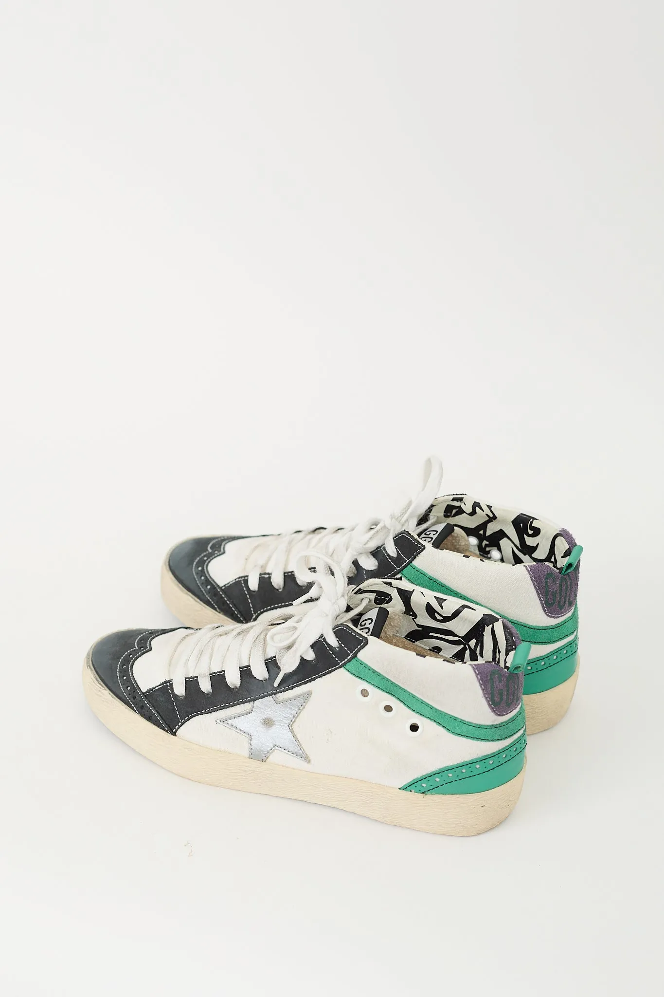 White & Multicolour Canvas Mid Star Sneaker