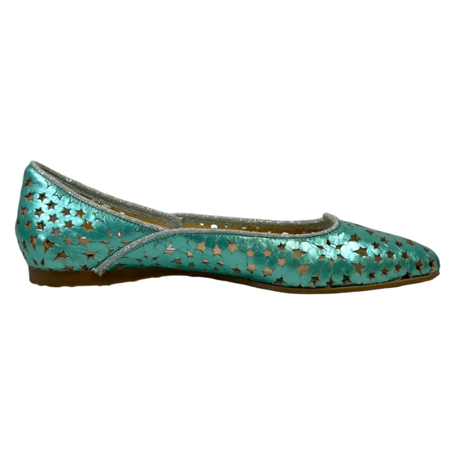 Women's Cut Out Metallic Mules Blue Size EU 39.5 / UK 6.5