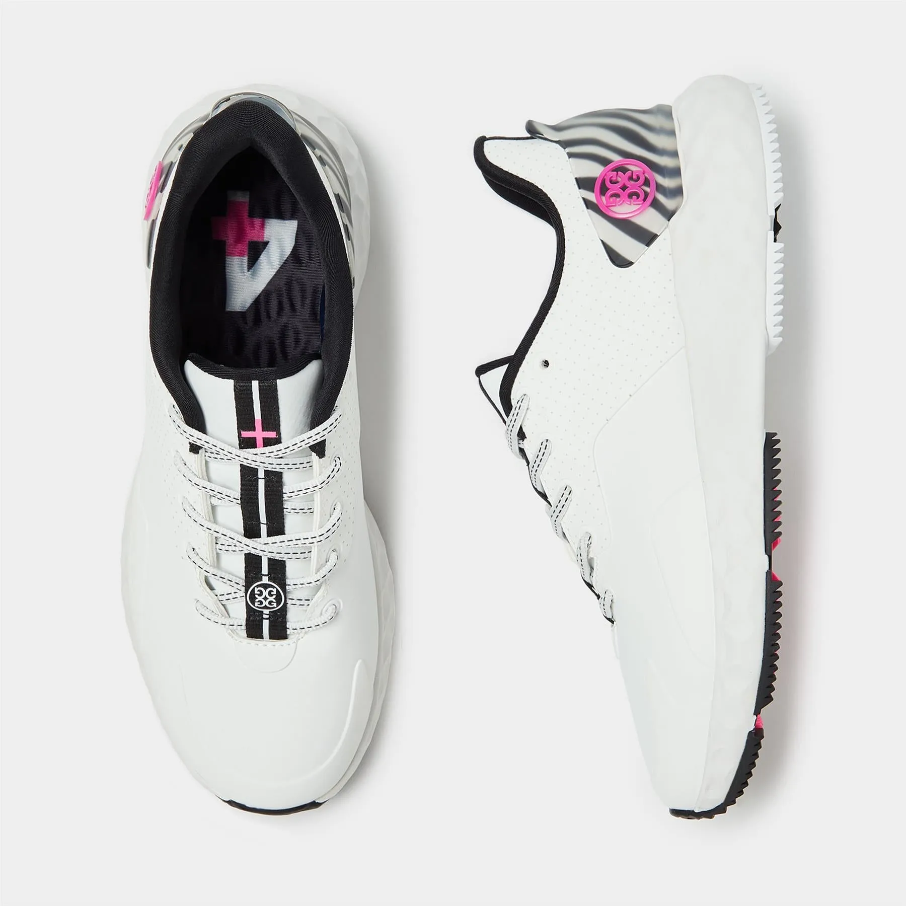 Womens MG4  Perforated T.P.U. Zebra Accent Golf Shoe Snow - SS24