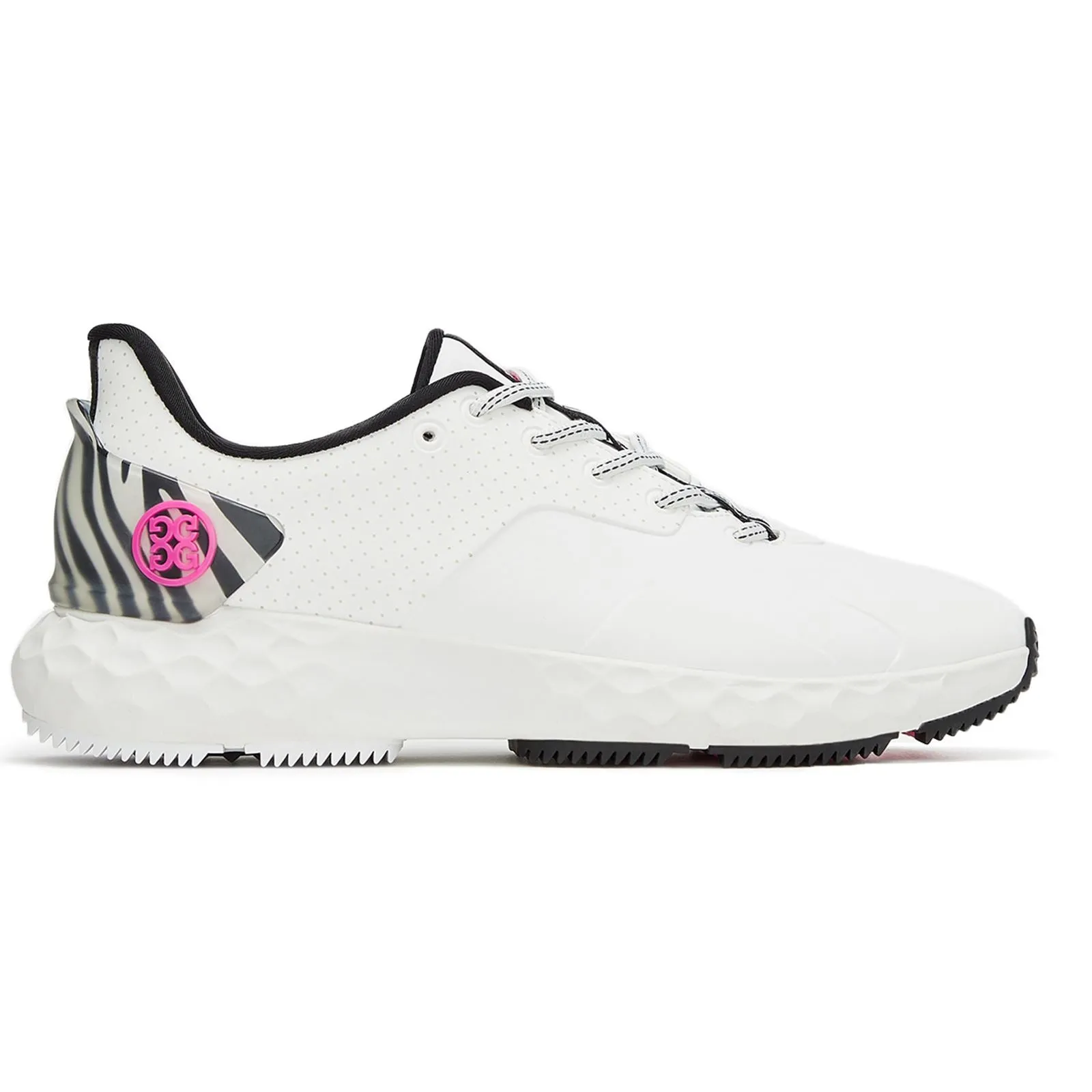 Womens MG4  Perforated T.P.U. Zebra Accent Golf Shoe Snow - SS24